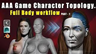 AAA gaming character retopology Blocking  Part 1 | Topogun, Maya & Blender.