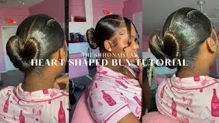 Sleek Heart Shaped Bun Tutorial❤️✨| TheKijhonaJSlay