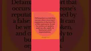What is Defamation in Law of Tort? #Defamation #moudgilandco