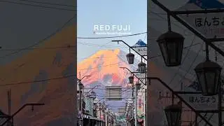 When I woke up at 5 am in the morning to see RED FUJI 🗻😍#fuji #explorefuji #fujikawaguchiko