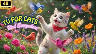 😺 Relaxing Cat TV 🐦 Beautiful Birds in a Calm Garden for Cats | 4K UHD