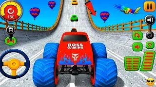 World’s Craziest Monster Truck Mega Ramp 😱 | Impossible Stunt Racing Challenge