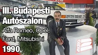 Alfa Romeo, Opel, Ford és Mitsubishi stand a III. Budapesti Autószalonon 1990 | Autó2