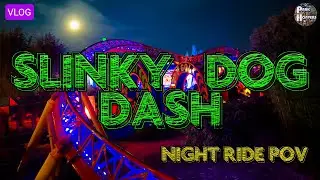 Slinky Dog Dash at Night! | Ride POV | Hollywood Studios, Walt Disney World 2023