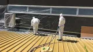 Impermeabilizzazione con Poliurea a caldo su copertura in pannelli di lamiera coibentati