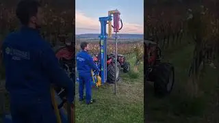 Hydraulic Pole Setter BAT 3300P For Orchards & Vineyards || Made By Arrizza Srl Italy || #farming