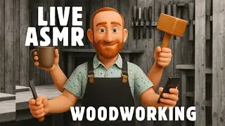 LIVE ASMR | Dad's Workshop | Woodshop Noise | Dovetail Chiseling and Saw Sounds Satisfying Wood Cuts