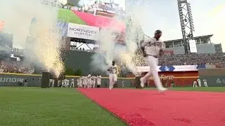 SD@ATL: Braves starting lineup takes the field