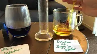 Density of Pure Water vs Sugar Solution