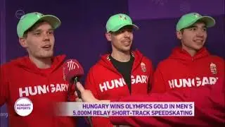 Hungary Wins Olympics Gold In Men's 5,000 Relay Short-Track Speed Skating