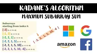 Kadane's Algorithm | Maximum Subarray Sum | Python Dynamic Programming