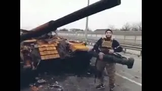 Pro Chechen fighters of the Sheikh Mansur Battalion to Russian invaders...