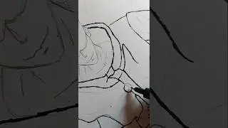 Gojo pen drawing #gojo #anime #sakuna#demonslayer (gojo vs Saitama) #ruby #rubyart (anime eyes)🤔😏🥺