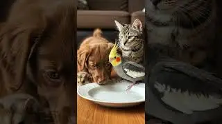 Tiny friends watch puppy&rsquo;s sneaky sip attempt caught in the act #puppy #cute #pets