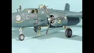 Aircraft weathering using drybrushing, sponges & pencil pastels on the 1/48 scale B-25J, Episode 15.