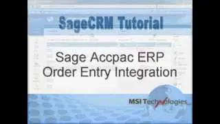 Sage 300 ERP Order Entry Integration - MSI Technologies, LLC