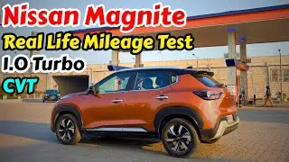 Nissan Magnite 1.0 Turbo CVT Mileage Test | Real World Tank to Tank Results || 