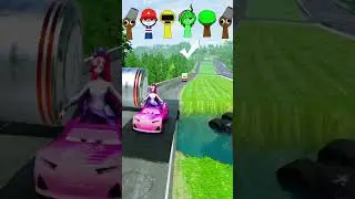 sponchbob & banban & supermario & pikachu & barbie  & &gummybear & beamngshorts VS barbiebollard