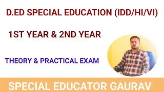 D.ED SE (IDD/HI/VI/MD) ll PRACTICAL EXAM & THEORY EXAM ll 1st year& 2nd year #segaurav