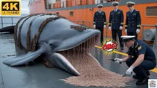 Tiny Rescue Teams Save A Giant Blue Whale Encrusted With Countless Barnacles 🐳