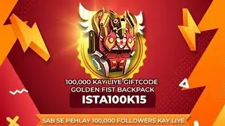 REDEEM GIFTCODE ISTA100K15 & GET GOLDEN FIST BACKPACK FREE | GARENA FREE FIRE |