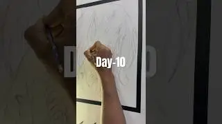 Day-10 of making anime wall art 🖌️ #youtubeshorts #shortvideo #wallart #animeart #paintinganime