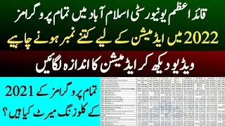 Quaid-e-azam University Islamabad Closing Merits 2021|Qau admissions 2022