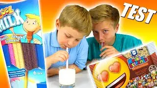 OMG! Kinder testen verr&uuml;cktes Junk Food 🍭😱 (Emoji Knabber Esspapier & Cool Milk!) TipTapTube UNCUT