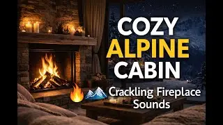 Cozy Alpine Cabin 🔥 Crackling Fireplace Sounds | Relaxing Chalet Ambience (1.5 Hours)