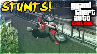GTA 5 - EXTREME ENDURO DOUBLE WALLRIDE STUNT! (GTA 5 Stunt Challenge)