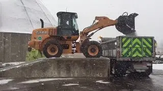 Salt truck reloading in Cleveland