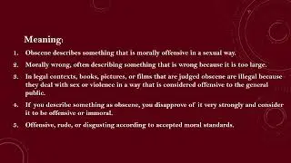 Obscene Meaning with Examples