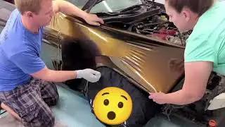 KPMF Gloss copper starlight iridescent Subaru BRZ fender wrap time lapse.