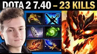 Shadow Fiend Pro with 23 Kills and Refresher Orb - Mid Dota Gameplay