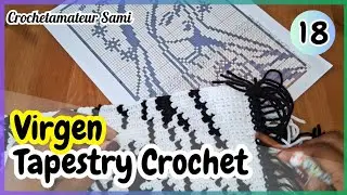 18. Virgen Mar&iacute;a tejida a crochet en Tapestry Crochet | Paso a Paso Virgen Maria para Principiantes.