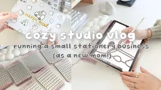COZY STUDIO VLOG ✿ | designing stickers, Hubman&Chubgirl unboxing, packing orders, shop updates!
