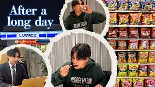 A Normal Night After Work in Tokyo | Convenience Store Dinner & Office Life