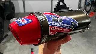 Installing Amazon exhaust pipe on CRF150F.￼