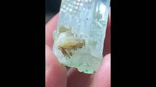 Sky Blue Aquamarine with Dendrites and Fluorescent Apatite