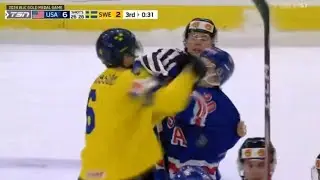 Team USA FIGHTS Sweden | Hockey Fight