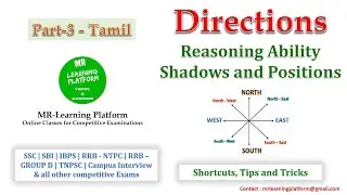 Reasoning - Directions - Part-3 - (Tamil) - RRB-NTPC, Group-D, IBPS, TNPSC - Tips & Tricks