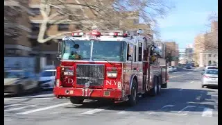 **MODEL 28 SIREN!** FDNY Tower Ladder 117 Responds Urgently as an extra truck to a 5th alarm in BK.