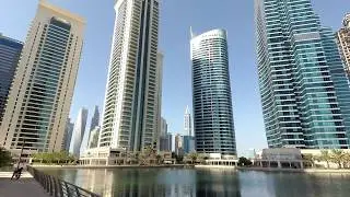Best relax place in Dubai? Jumeirah Lakes Towers near Dubai marina and JBR beach (YI4k+ camera)