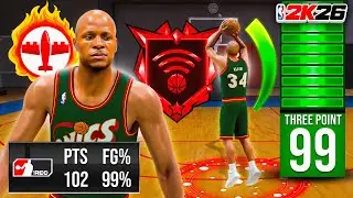 PRIME RAY ALLEN BUILD + 99 THREE POINTER is OVERPOWERED in RANDOM REC (NBA 2K26)