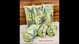 Handblock Printed Tote Bags with matching pouches. Perfect for daily use ,Travel and gifting.999rs 🎁