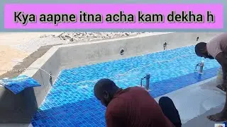 SWIMMING POOL MOSAIC TILES/SWIMMING POOL GLASS TILES/STEP BY STEP LAYING PROCESS COMPLETE VIDEO😍👌