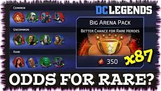 OPENING 87 ARENA PACKS FOR HERO FRAGMENTS?? What Are The Odds To Pull Rare Toons!! DC Legends