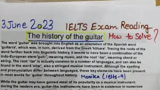 IELTSReading tips and tricks |  history of guitar reading answers |  ielts exam reading tips 2023