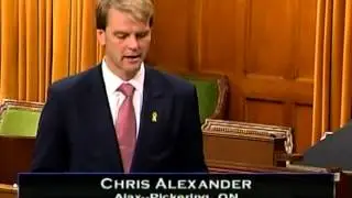 Chris Alexander, MP - Speaks in the House of Commons on About Face