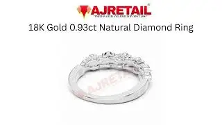 8K Gold 0.93ct Natural Diamond Multirow Ring